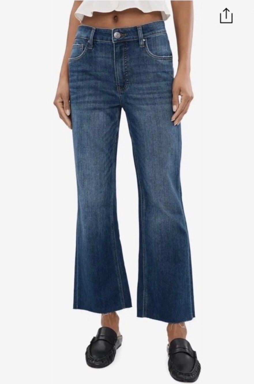 Kut from the Kloth | Kelsey High Rise Fab Ab Ankle Flare Raw Hem | Womens Sz 8